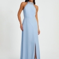 Blue solid maxi dress