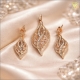 Rose Gold Beautiful flowing leaf-shaped pendant